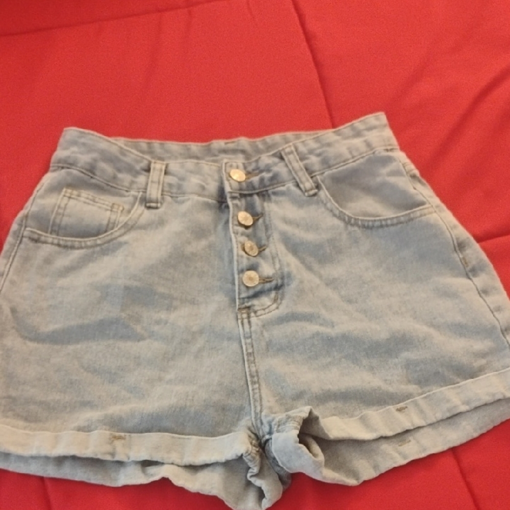 SHEIN Blue Jean Shorts Distressed Denim